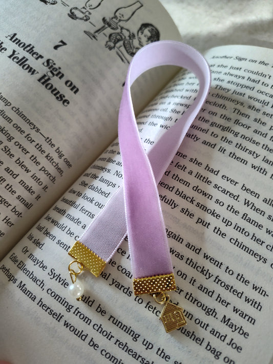 House Charm Lilac Purple Velvet Bookmark